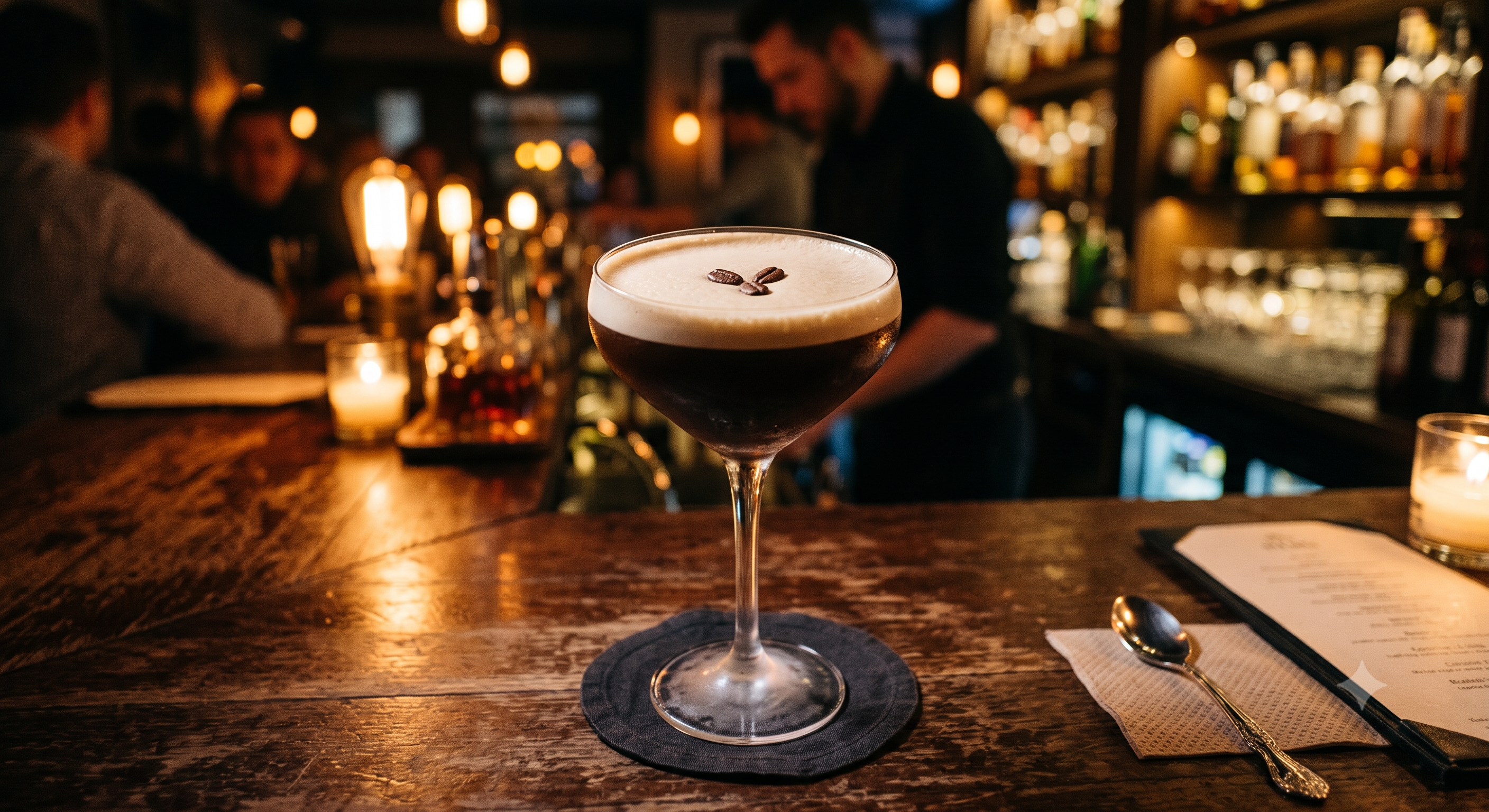Espresso martini at a bar